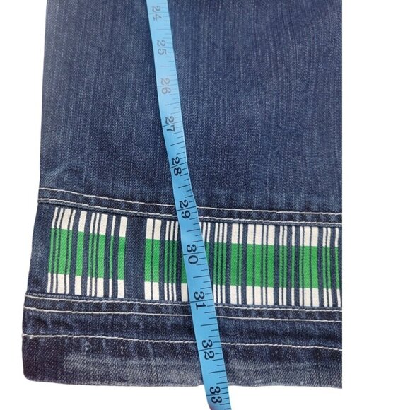 Vtg Marithe Francois Girbaud Jean Men 34 Blue Y2K Embroidered Baggy Hot Boy Taxi - Picture 7 of 13